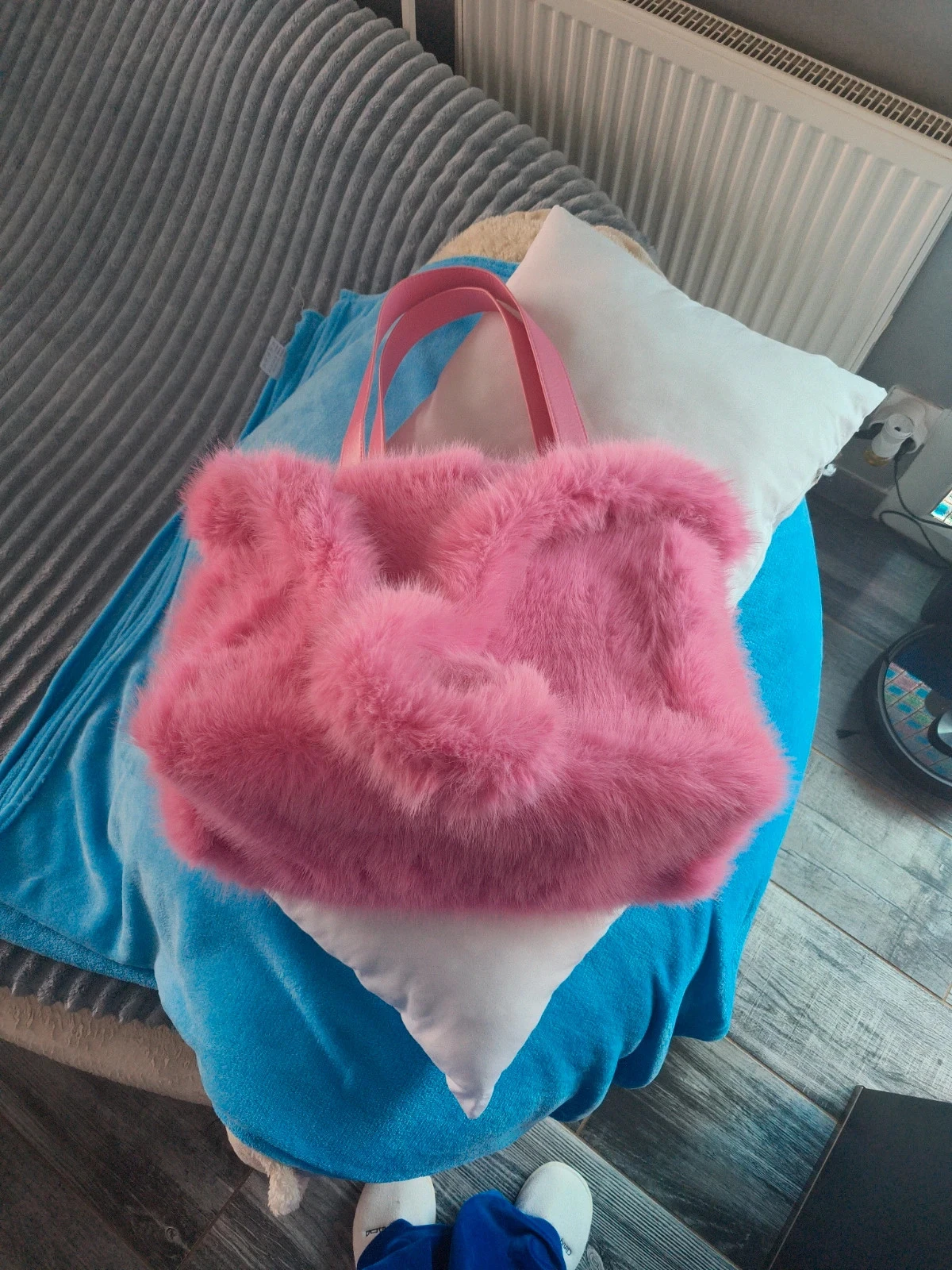 Grote tas met nepbont roze – photo 2
